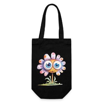 Dessin à l’aquarelle de fleur - Sac à bouteille - noir - Devant