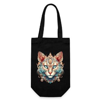 Tête de chat imaginaire: un mélange artistique - Sac à bouteille - noir - Devant