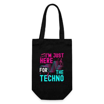 Techno Techno Musik Tanzen Abfeiern - Geschenkbeutel für Flaschen - Schwarz - Vorne