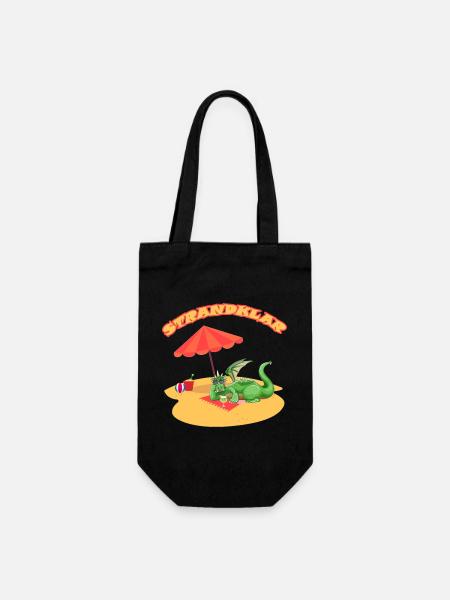 Strandklar Dinosaurier - Geschenkbeutel für Flaschen - Schwarz