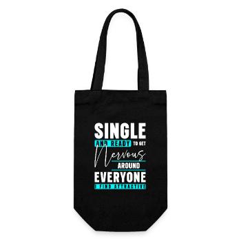 Single Liebe Partner - Geschenkbeutel für Flaschen - Schwarz - Vorne