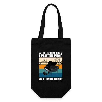 Piano Grand Piano Music School - Gift Bag for Bottles - black - Front