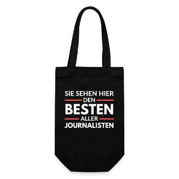 Sie sehen hier den Besten aller Journalisten - Geschenkbeutel für Flaschen - Schwarz - Vorne