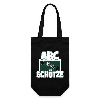 Einschulung Schulkind Fußball Grundschule Geschenk - Geschenkbeutel für Flaschen - Schwarz - Vorne