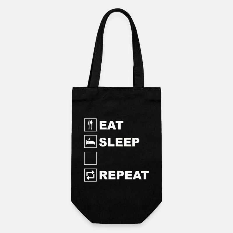 Eat Sleep Repeat Icon Layout - Gift Bag for Bottles - black
