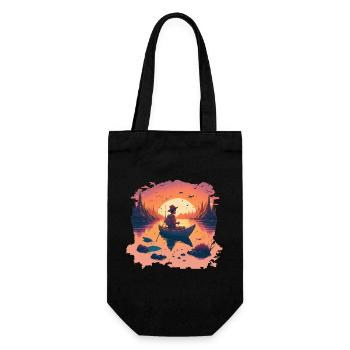 Fishermen in autumn - Gift Bag for Bottles - black - Front