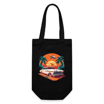 Palm Trees Sunset Car Vacation American - Gift Bag for Bottles - black - Front