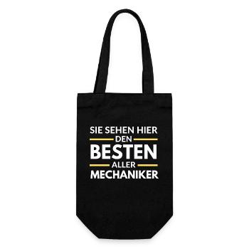 Sie sehen hier den Besten aller Mechaniker - Geschenkbeutel für Flaschen - Schwarz - Vorne
