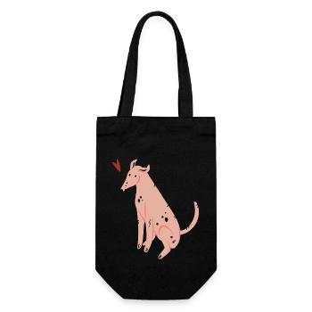 Hund - Geschenkbeutel für Flaschen - Schwarz - Vorne