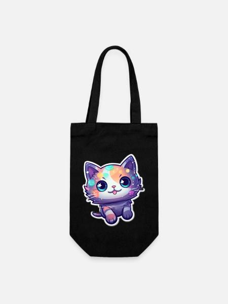 a cute kitty - Gift Bag for Bottles - black