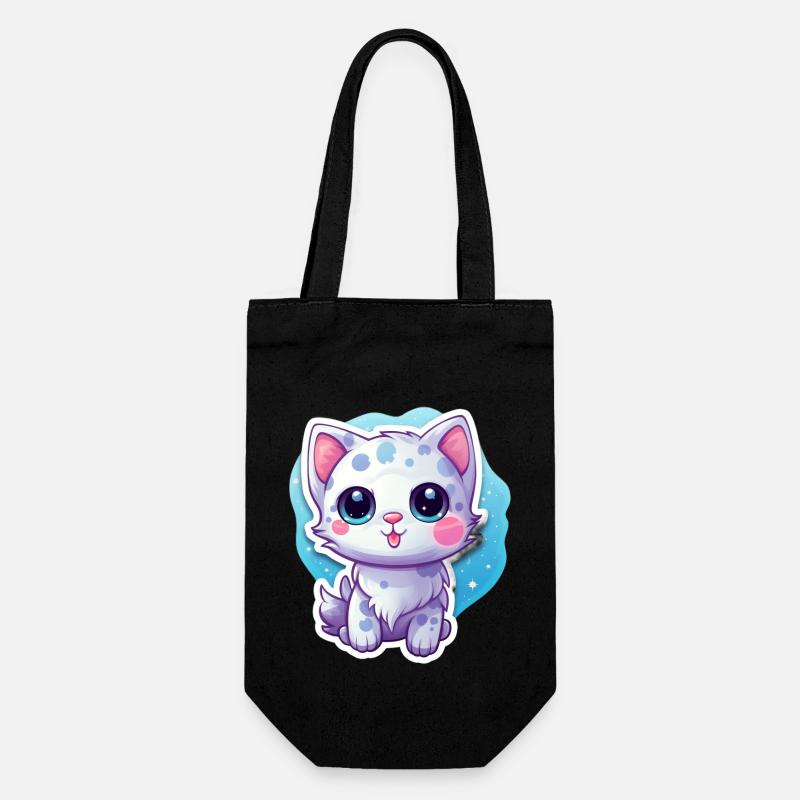 "Space Kitty: Floatastic & Adorable!" - Geschenkbeutel für Flaschen - Schwarz