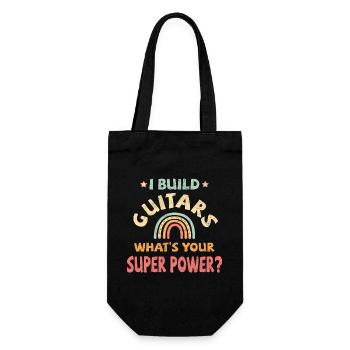 I build Guitars what’s your super power? - Geschenkbeutel für Flaschen - Schwarz - Vorne