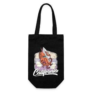 Surfing Summer Octopus Surfboard Holiday Ocean - Gift Bag for Bottles - black - Front
