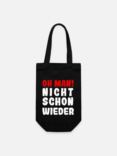 Oh man nicht schon wieder - Geschenkbeutel für Flaschen - Schwarz