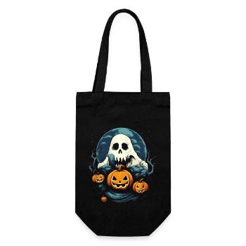 Ghost, Ghost, Moon, Pumpkin, Halloween, Costume - Gift Bag for Bottles - black - Front