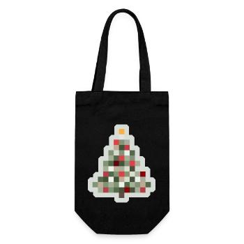 Arbre de Noël rétro 8 bits Noël - Sac à bouteille - noir - Devant