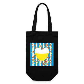 Herz mit Brezel zum Volksfest. - Geschenkbeutel für Flaschen - Schwarz - Vorne