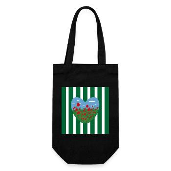Herz Wiese mit vielen Blumen. - Geschenkbeutel für Flaschen - Schwarz - Vorne