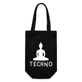 Zitat aus der Techno-Musik - Geschenkbeutel für Flaschen - Schwarz - Vorne