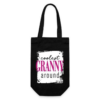 Coolest Granny - Geschenkbeutel für Flaschen - Schwarz - Vorne