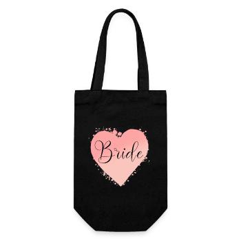 Team Bride Heart! Customisable - Gift Bag for Bottles - black - Front