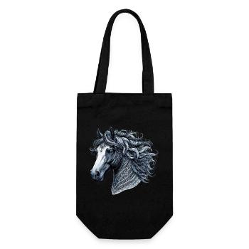 Pferd - Geschenkbeutel für Flaschen - Schwarz - Vorne