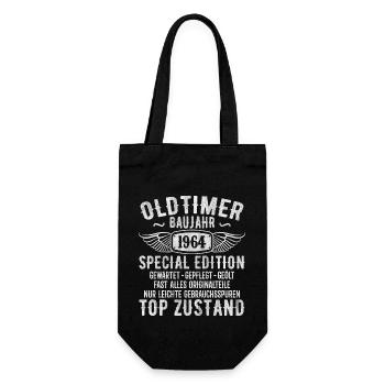 1964 Jahrgang Geburtstag Vintage Retro Geschenk - Geschenkbeutel für Flaschen - Schwarz - Vorne