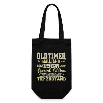 Jahrgang 1968 geboren Retro Geburtstag Vintage - Geschenkbeutel für Flaschen - Schwarz - Vorne