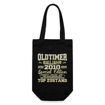 Vintage 2010 Born Retro Birthday Vintage - Gift Bag for Bottles - black - Front