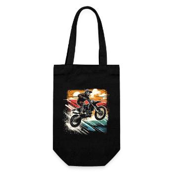 Retro Motocross Gift - Vintage Dirt Bike - Gift Bag for Bottles - black - Front