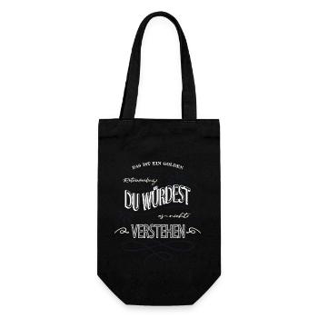 haustier doggie spruch windhund hundehalter - Geschenkbeutel für Flaschen - Schwarz - Vorne