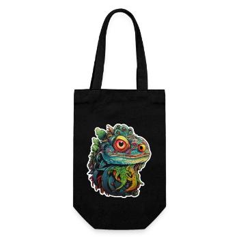 Lizard head in the jungle - Gift Bag for Bottles - black - Front