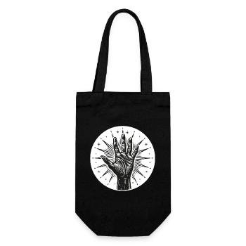 Star Hand with Flashes - Gift Bag for Bottles - black - Front