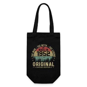 Original 1952 Retro 1952 Geburtstagsgeschenk 1952 - Geschenkbeutel für Flaschen - Schwarz - Vorne