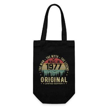 Original 1977 Retro 1977 Anniversary Gift 1977 - Gift Bag for Bottles - black - Front