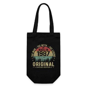 Original 1987 Retro 1987 Geburtstagsgeschenk 1987 - Geschenkbeutel für Flaschen - Schwarz - Vorne