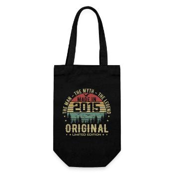 Original 2015 Retro 2015 Birthday Gift 2015 - Gift Bag for Bottles - black - Front