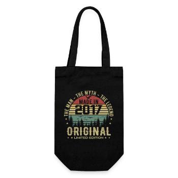 Original 2017 Retro 2017 Birthday Gift 2017 - Gift Bag for Bottles - black - Front