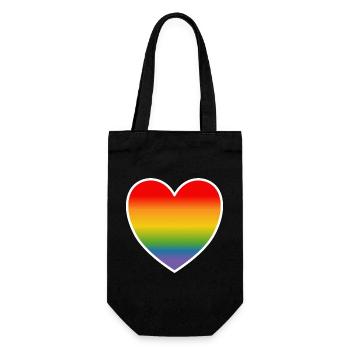 Chemise LGBT Rainbow Heart blanc - Sac à bouteille - noir - Devant