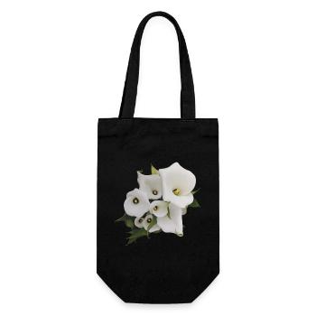 WEISSE CALLAS - Geschenkbeutel für Flaschen - Schwarz - Vorne