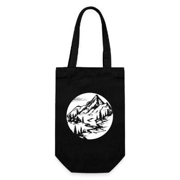 Mountain Landscape Hiking Trail Hiking in the Mountains - Gift Bag for Bottles - black - Front