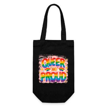 Queer und stolz - Geschenkbeutel für Flaschen - Schwarz - Vorne