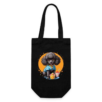 Black poodle at dessert - Gift Bag for Bottles - black - Front