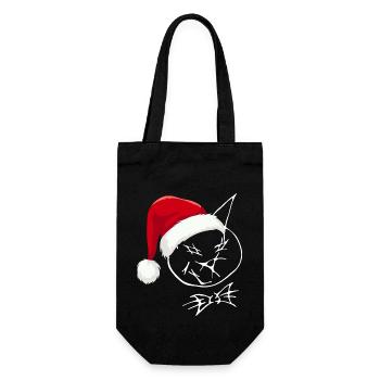 Beliebtes Weihnachtsdesign 2024 dezent - Geschenkbeutel für Flaschen - Schwarz - Vorne