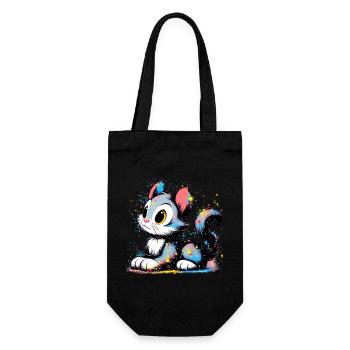 Cat - Gift Bag for Bottles - black - Front