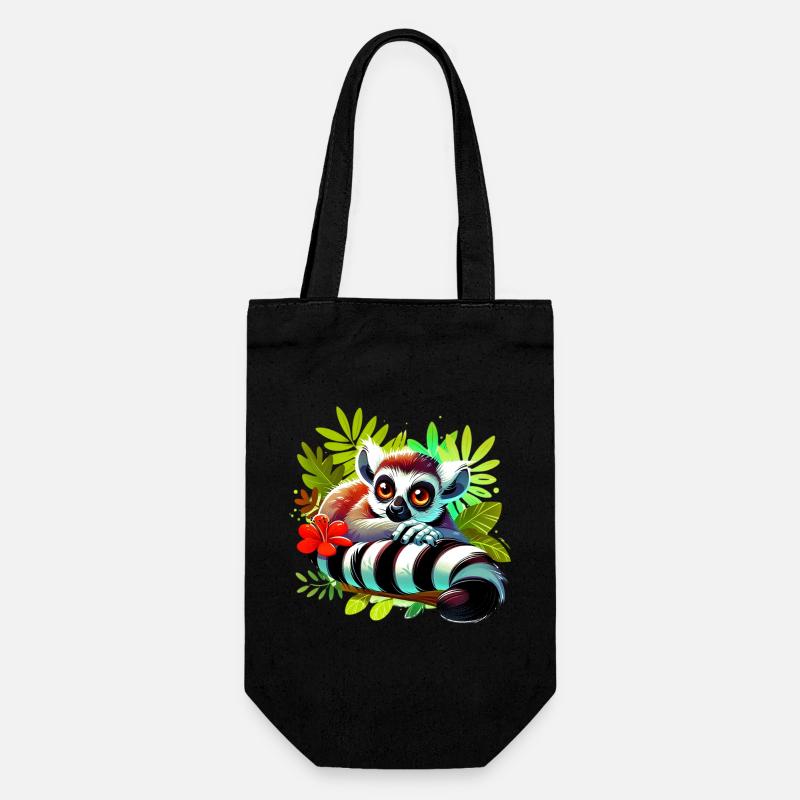 Lemur - Geschenkbeutel für Flaschen - Schwarz