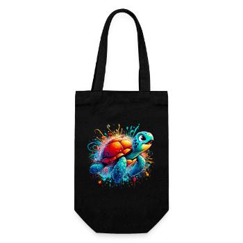 Turtle - Gift Bag for Bottles - black - Front