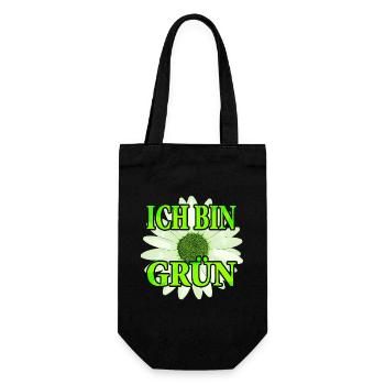 Ich bin Grün - Margariten Blume - Geschenkbeutel für Flaschen - Schwarz - Vorne