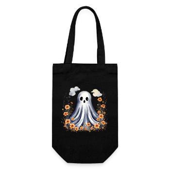 Cute little ghost - Gift Bag for Bottles - black - Front