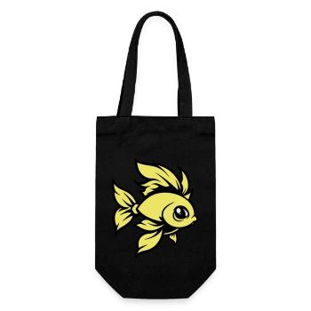 goldfisch fisch comic tier - Geschenkbeutel für Flaschen - Schwarz - Vorne
